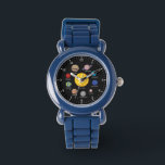Solar system cartoon drawing planets outerspace    watch<br><div class="desc">Fun and  colourful solar system black watch. Cartoon drawing of the planets and outer space.</div>