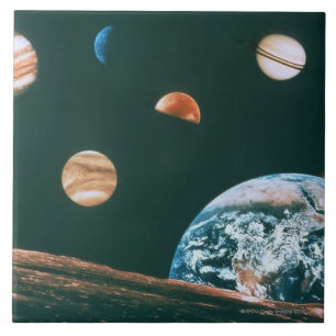 Solar system ceramic tile