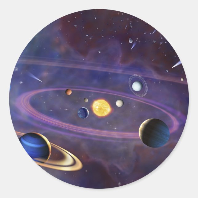 Solar System Classic Round Sticker (Front)