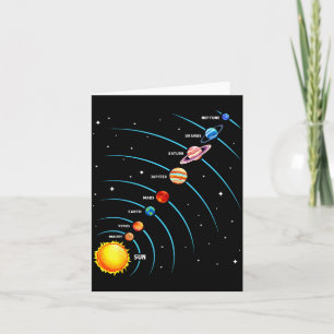 Solar System Colorful Space Planets Educational Ki Card