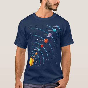 Solar System  Colourful Space Planets Educational  T-Shirt