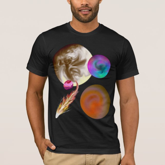 Solar System Design Fitted Short Sleeve T-Shirt (Front)
