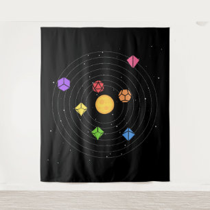Solar System Dice Set Astrology Tabletop RPG Tapestry
