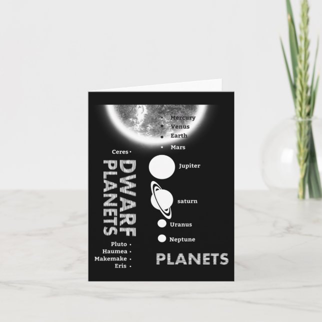 Solar System - Dwarf Planets Gift T Shirt  Card (Front)