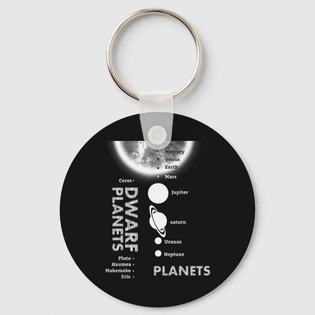 Solar System - Dwarf Planets Gift T Shirt  Key Ring (Front)