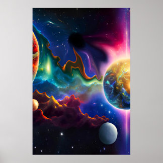 Solar System Entering Blackhole Poster