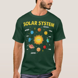 Solar System For Kids Planets Names Science Space T-Shirt