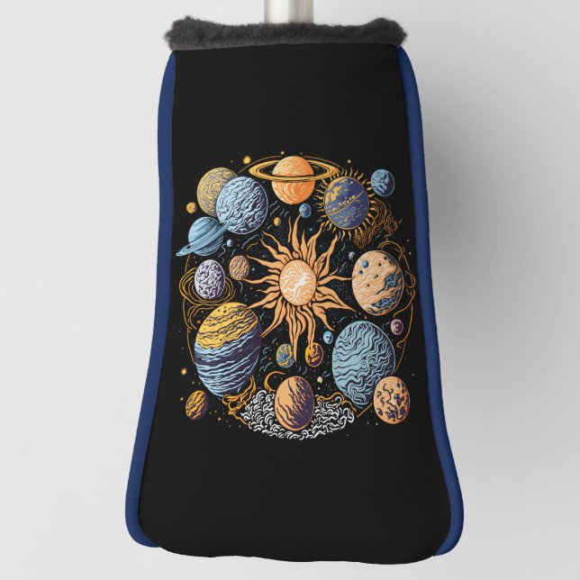 Solar System Graphic Design Golf Head Cover (Rotate 90)