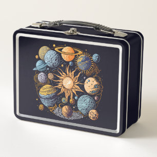Solar System Graphic Design Metal Lunch Box