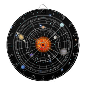 Solar System in Starry Space Dartboard