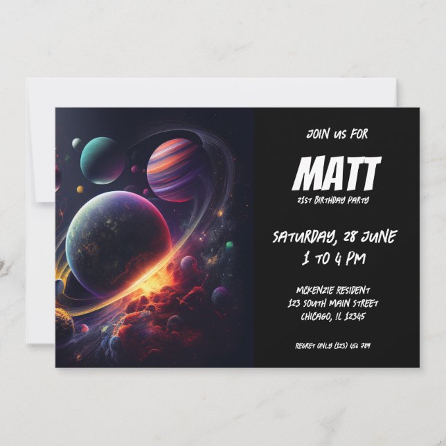Solar System Invitation (Front)