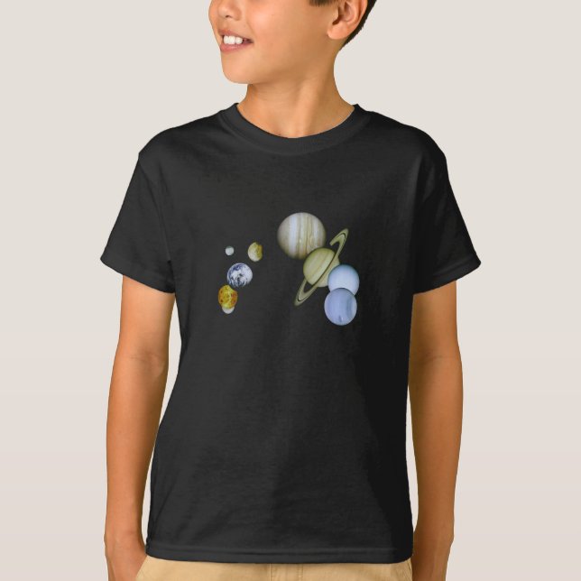 Solar System Kids Dark T-Shirt Space Science gift (Front)