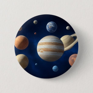 Solar System Montage 6 Cm Round Badge