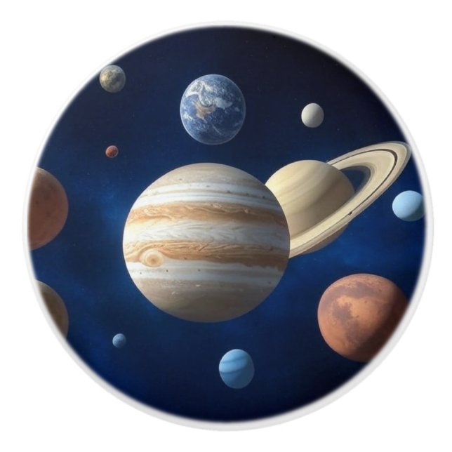 Solar System Montage Ceramic Knob (Front)