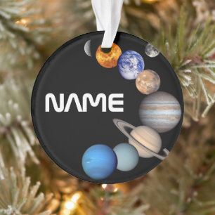 Solar System Montage JPL Photos - Customise Name Ornament