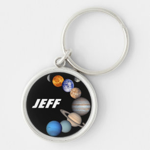 Solar System Montage JPL Planet Photos - Add Name Key Ring