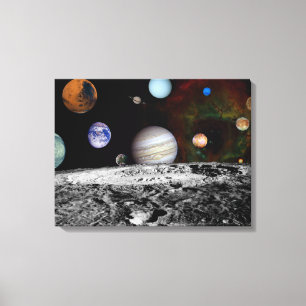 Solar System Montage of Voyager Images Canvas Print