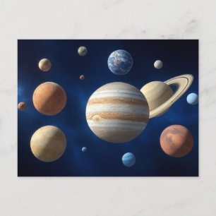 Solar System Montage Postcard