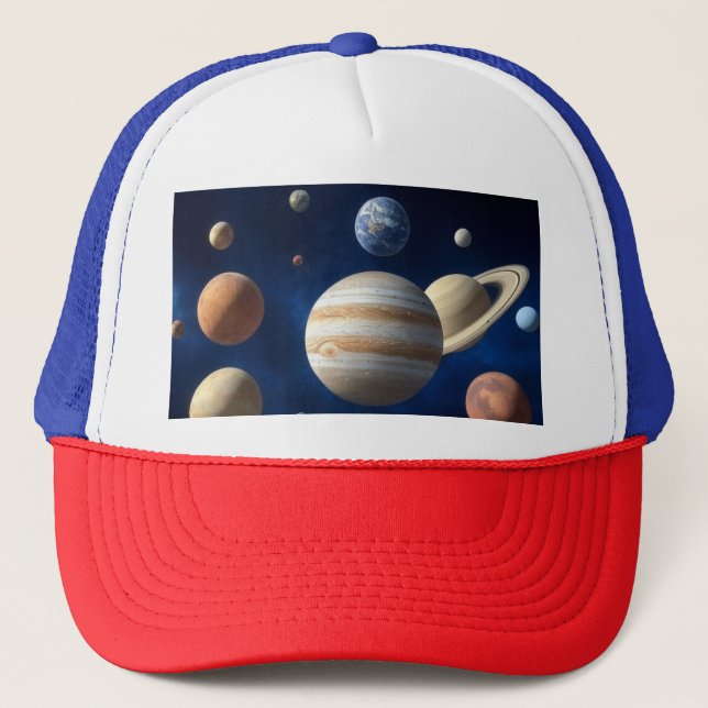 Solar System Montage Trucker Hat (Front)