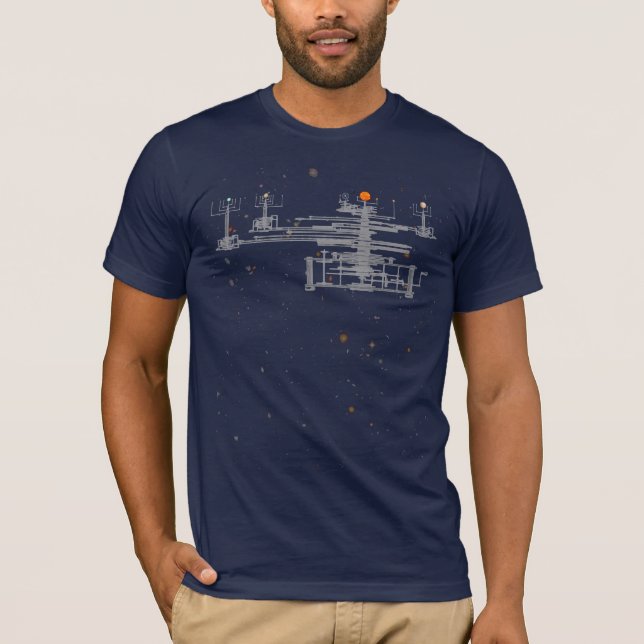 Solar System Orrery in Space T-Shirt (Front)