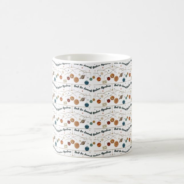 Solar System Out To Lunch Retro Space Pattern Coffee Mug (Center)