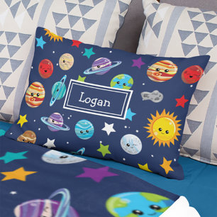 Solar System Pattern for Kids Decorative Cushion