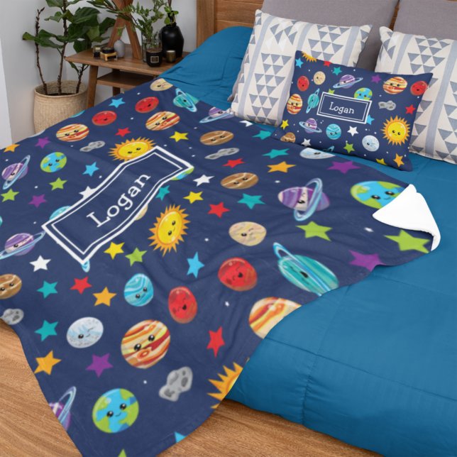 Solar System Pattern for Kids Fleece Blanket (Creator Uploaded)