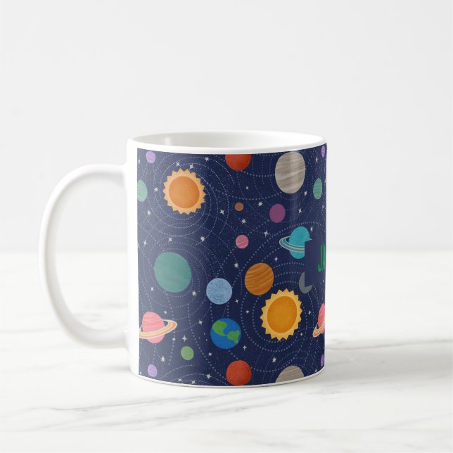 Solar System Personalised Coffee Mug (Left)