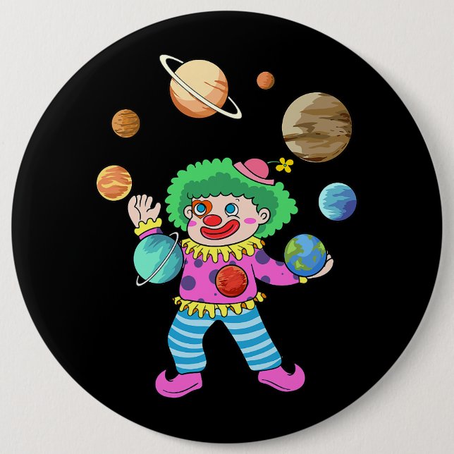 Solar System Planet Clown Juggling Circus for Acro 6 Cm Round Badge (Front)