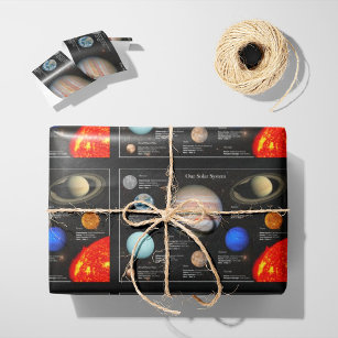 Solar System Planet Infographic Hi-Res Photo Wrapping Paper