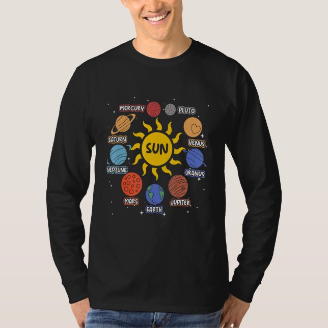 Solar System Planets And Space Scientific 2 T-Shirt (Front)