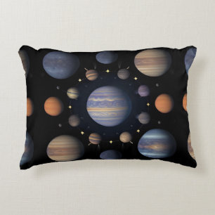 Solar System Planets Arranged in Space Decorative Cushion