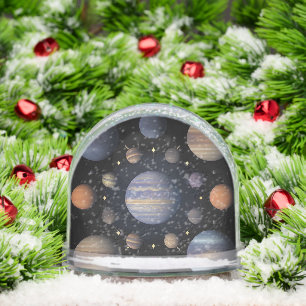 Solar System Planets Arranged in Space Snowglobe