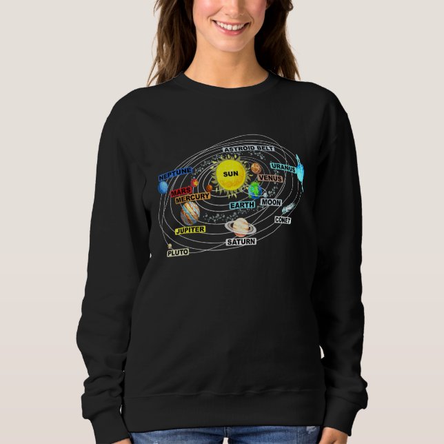 Solar System Planets - Astronomy Space Science Ast Sweatshirt (Front)