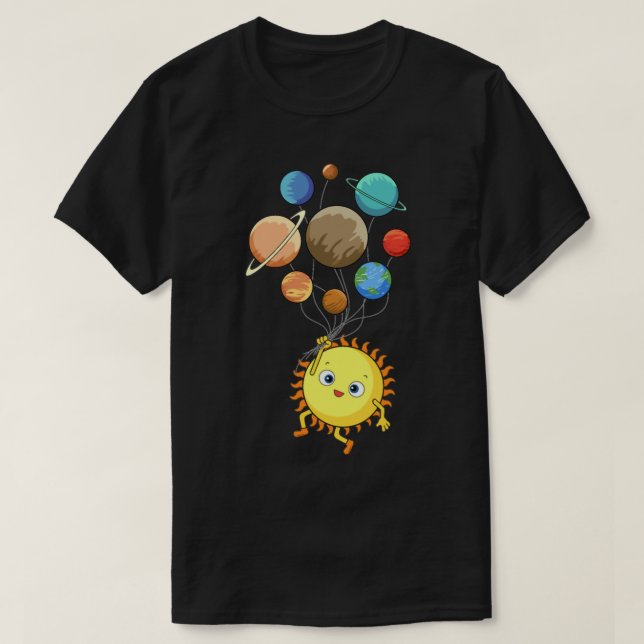 Solar System Planets Astronomy Space Science Girls T-Shirt (Design Front)