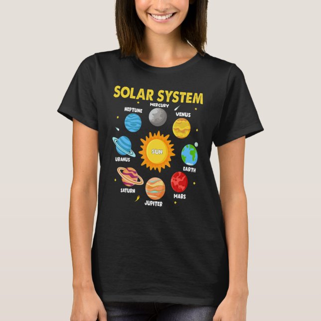 Solar System Planets For Kids Solar System Space S T-Shirt (Front)