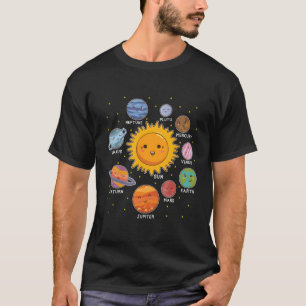 Solar System Planets For Kids Toddlers Space Astro T-Shirt