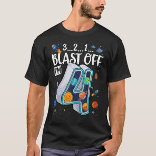 Solar System Planets Four 4 Years Old 4th Birthday T-Shirt