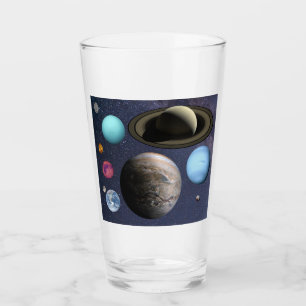 Solar system planets glass