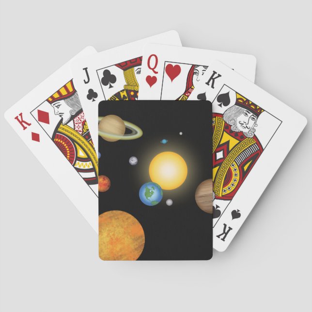 Solar System Planets in Deep Dark Space Playing Cards (Back)