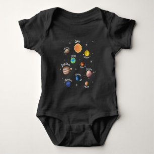 Solar System Planets Kids Knowledge Outer Space Ca Baby Bodysuit