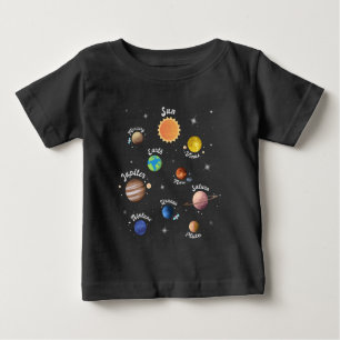 Solar System Planets Kids Knowledge Outer Space Ca Baby T-Shirt