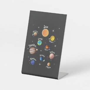 Solar System Planets Kids Knowledge Outer Space Ca Pedestal Sign