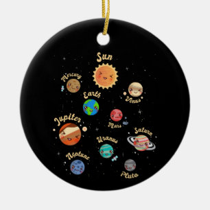 Solar System Planets Kids Knowledge Outer Space Ceramic Ornament