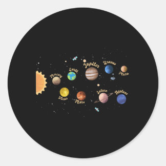 Solar System Planets Kids Knowledge Outer Space Classic Round Sticker