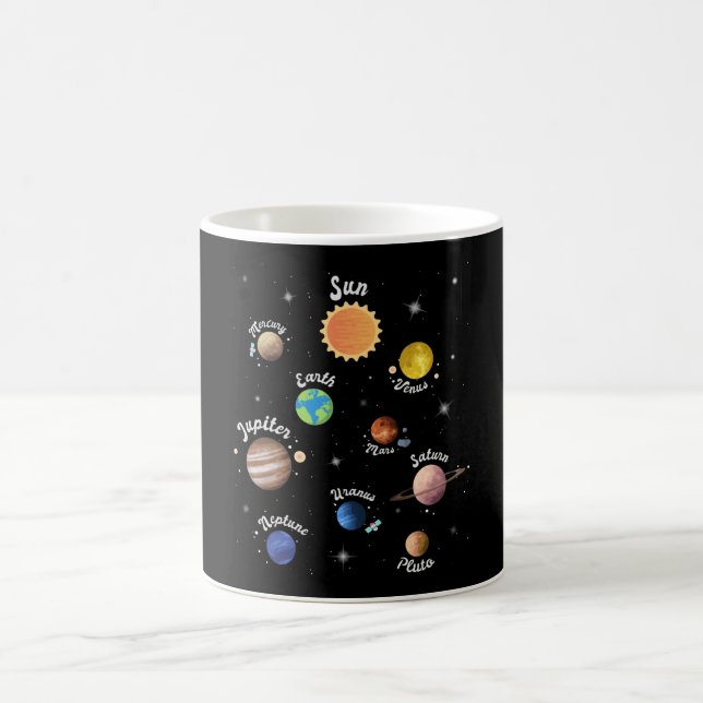 Solar System Planets Kids Knowledge Outer Space Coffee Mug (Center)