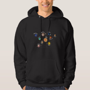 Solar System Planets Kids Knowledge Outer Space Hoodie