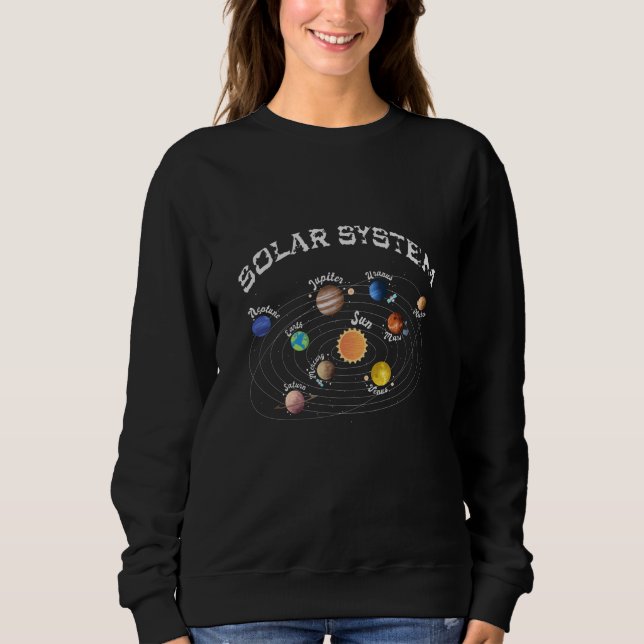 Solar System Planets Kids Knowledge Outer Space Sweatshirt (Front)