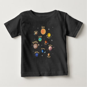 Solar System Planets Kids Knowledge Outer Space T- Baby T-Shirt