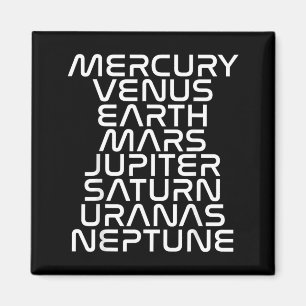 Solar System Planets List Outer Space Science Gift Magnet